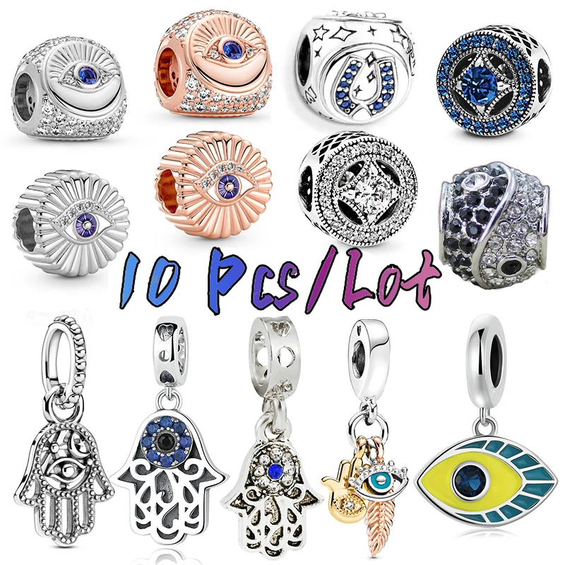 

5-10 шт. Тройная подвеска амулет Сияющие очаровательные глаза Фатима Хранитель руки очаровательные DIY браслет ожерелье ювелирные изделия