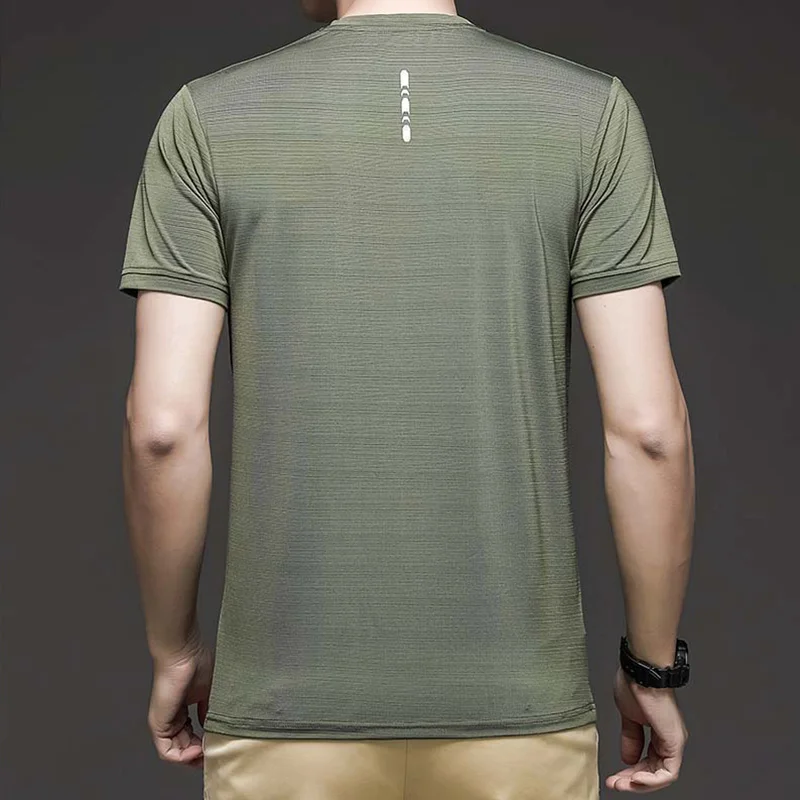 Light Luxury Printing Summer Short-Sleeved T-shirt Men's Round Neck Half-sleeved All-match Casual Clothes Summer Bottoming Shirt