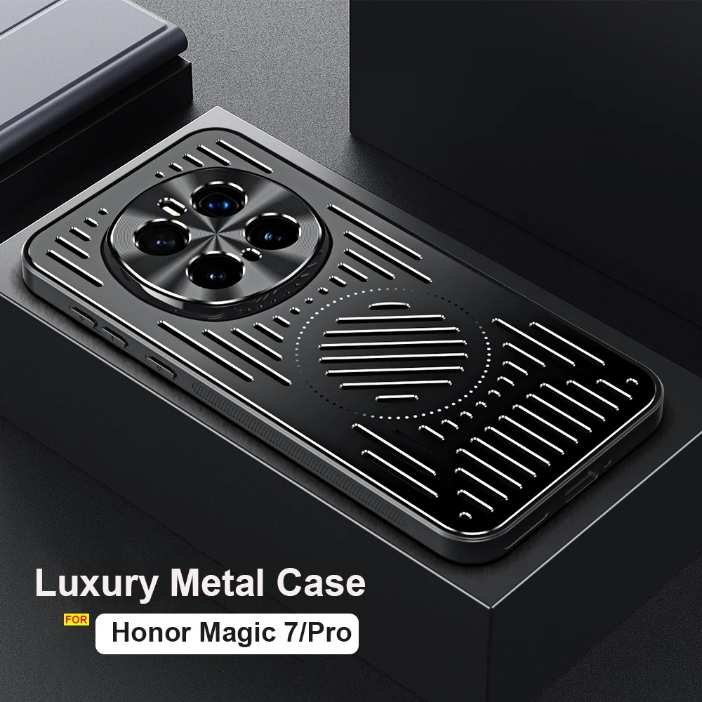 Luxury Aromatherapy Magnetic Heat Dissipation Shockproof Metal Phone Case Cover