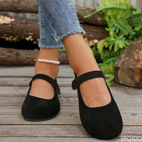 Woman's Casual Flats Shoes Round Toe Large size ladies shoes Retro French Mary Jane Dress Flat New Summer Solid Comfortable shoe - Image 5