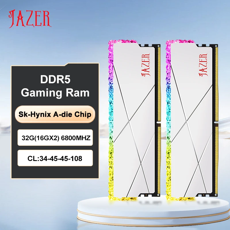 JAZER RGB DDR5 16GB 6800MHz DDR5 32GB(16GBX2) SK-Hynix A-die
