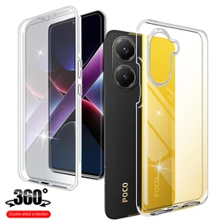 360 Full Body Protective Clear Phone Case with Anti - Fall TPU+PC Design - Poco X3 (Clear)
