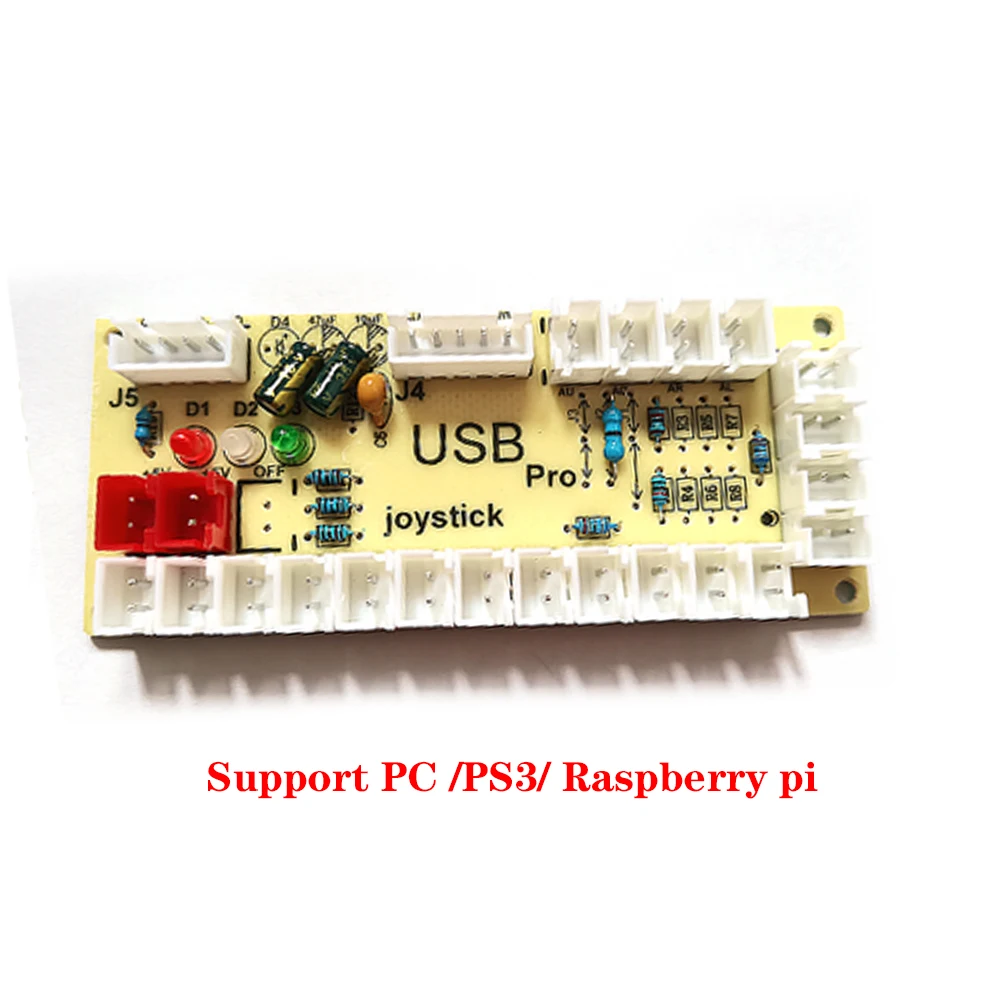 Arcade USB Encoder Fight Stick Per PC E Raspberry Pi, Zero Delay, Con Cavi E Connettori, Per Cablaggio MAME E Retro Pie