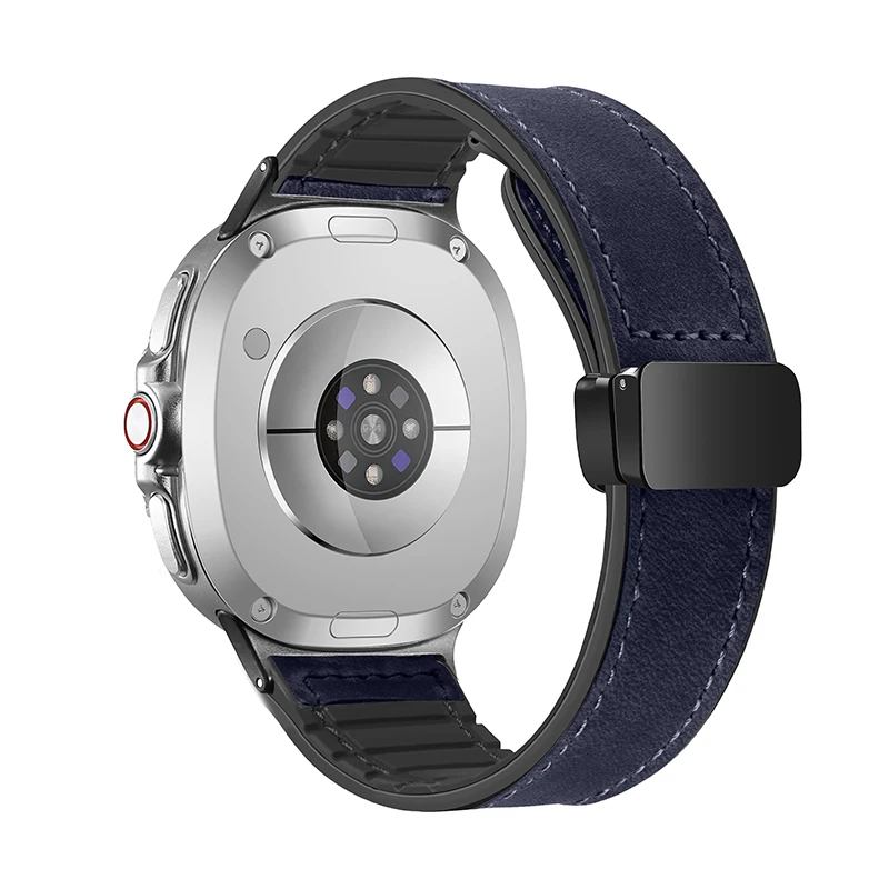 Premium Magnetic Leather Silicone Strap - Men's Sports Bracelet