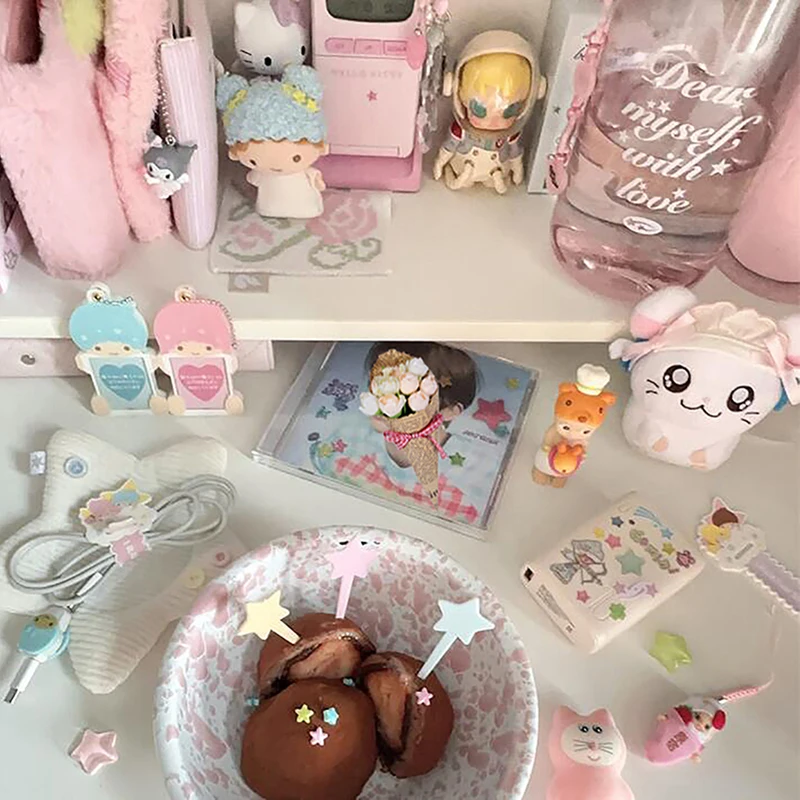 50pcs Photography Props Colorful Stars Shaped Cake Top Fruit Dessert Sign Insert Flag Wedding Decoration DIY Accessories