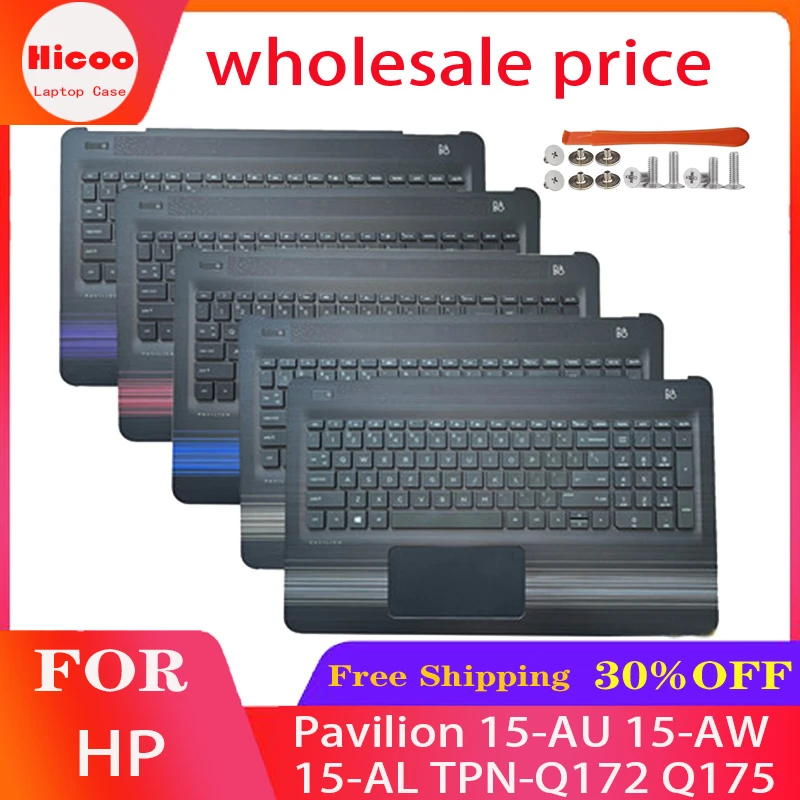 

New Original For HP Pavilion 15-AU 15-AW 15-AL TPN-Q172 Q175 Palmrest Upper Top Case Cover With Keyboard Touchpad 856026-001