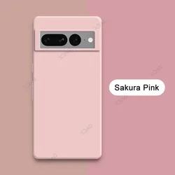 Luxury Square Liquid Silicone Cellphone Case with Double Liner and Soft Coque Design - Google Pixel 7A (Sakura Pink)