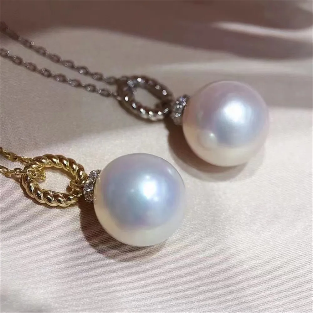

DIY Pearl Mini S925 Sterling Silver Pendant with Empty Holder Gold Silver Necklace Pendant with 9-15mm Beads