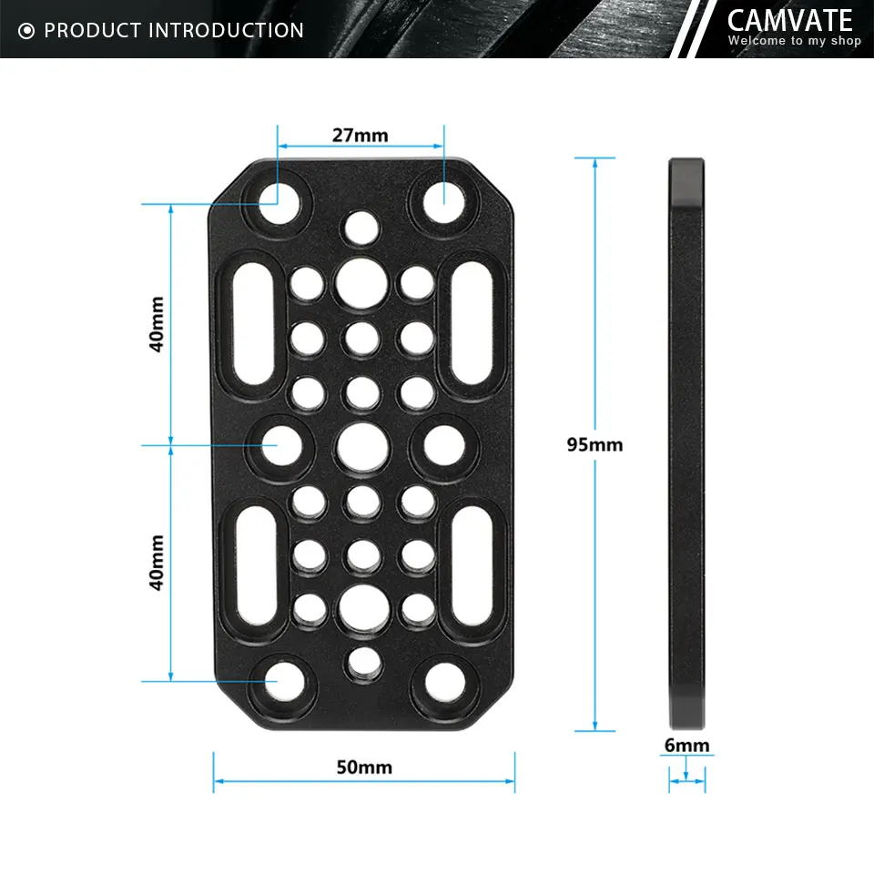 Multihole Cheese Plate Camera Mount Expansion Board With 1/4" & 3/8" Mounting Po