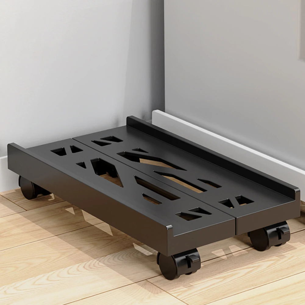 Computer Tower Stand Premium PC Tower Stand Holder with 4 Rolling Caster Wheels Computer Mainframe Bracket for Gamers Students