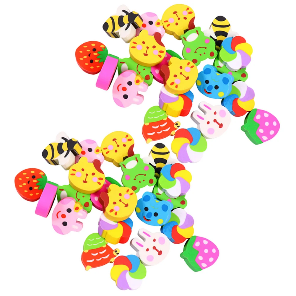 

60 Pcs Cartoon Eraser Mini Toys for Girls Multi-function Erasers