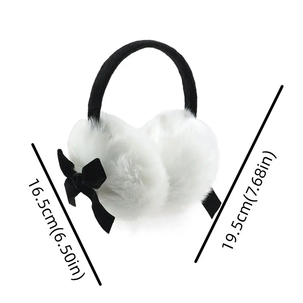 Cute Japanese Faux Fur Plush Earmuffs Soft Warm JK Sweet Y2k Bowknot Earmuffs Cycling Outdoor Winter Earflap Girl warm earmuffs fur earmuffs