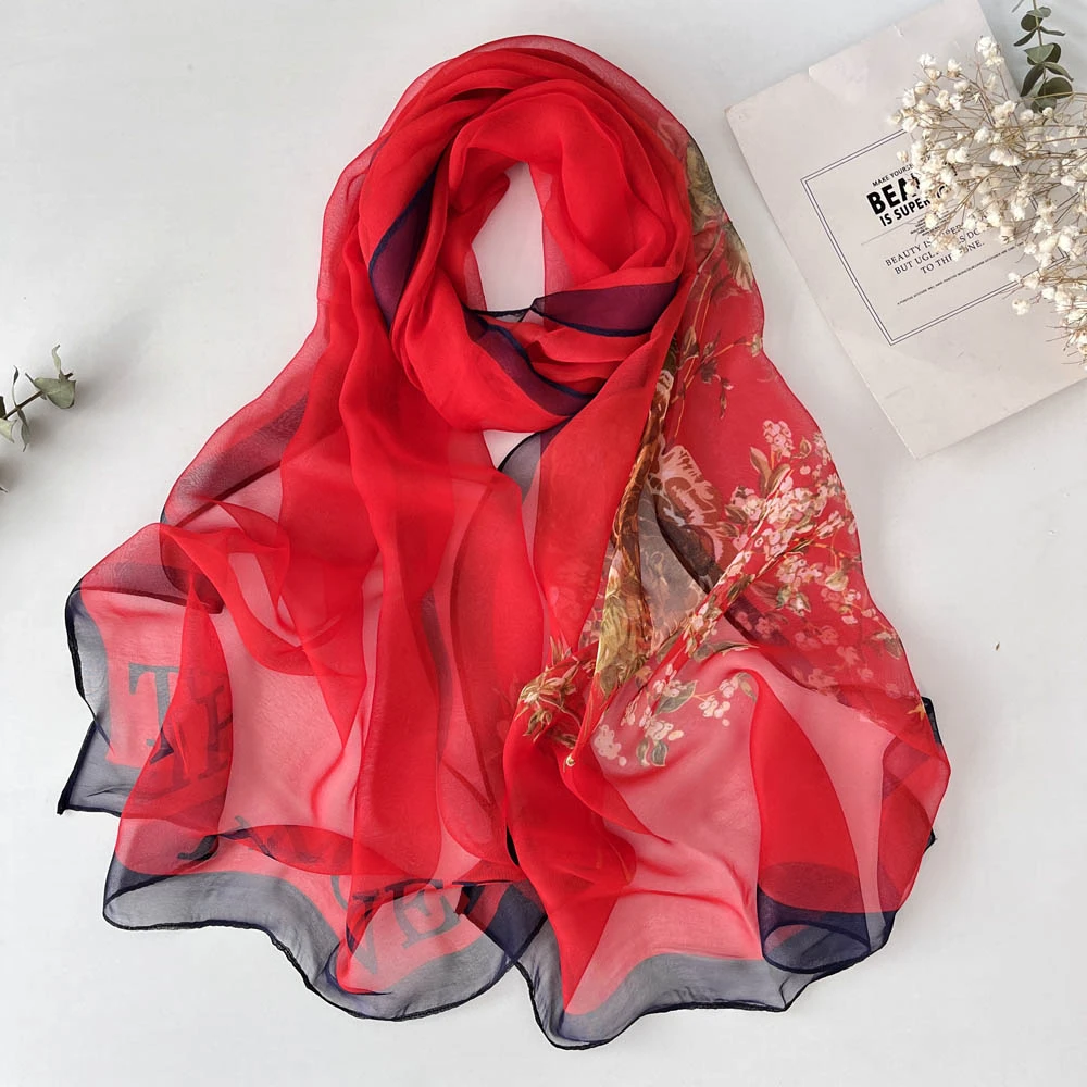 Elegant Women's Chiffon Georgette Bandana Scarf - Green Grass Summer Edition