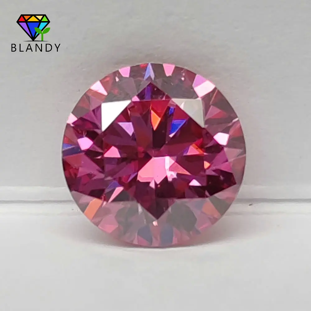 Multicolor Round Cut Moissanite Gemstone with GRA Certification