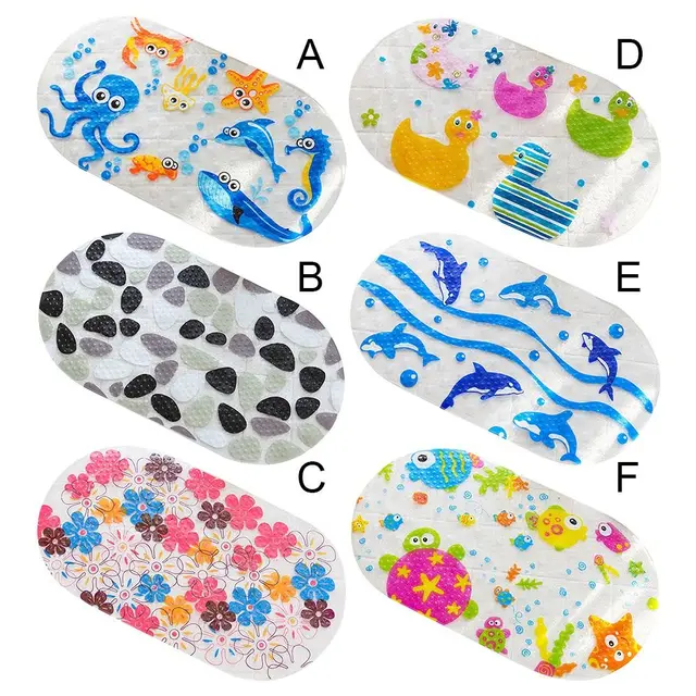 Polymères de bain coordonnants en PVC pour enfants, doux, dessin animé, sécurité coordonnante avec ventouse, polymères de douche, tapis de baignoire de massage, coussin 5