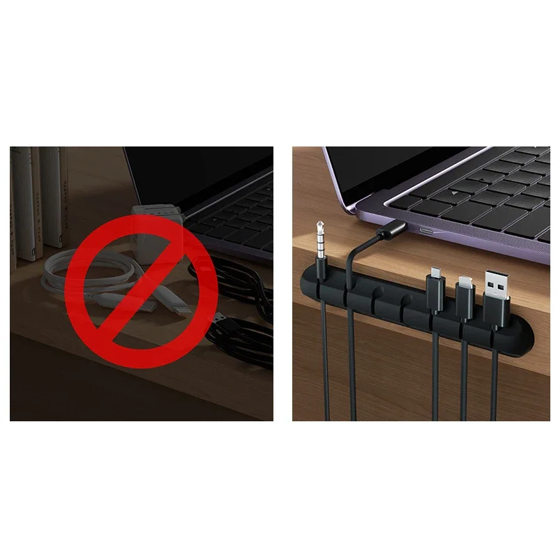 Cable Organizer Management Wire Holder Flexible USB Cable Winder Tidy Silicone Clips for Mouse Keyboard Earphone Protector cable organizer