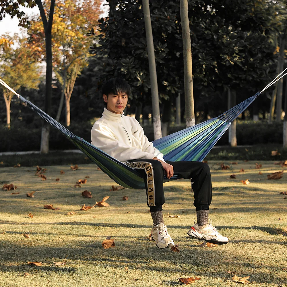 Go-again Single canvas hammock adult children outdoor camping swing thickened canvas garden hammock rocking chair 5