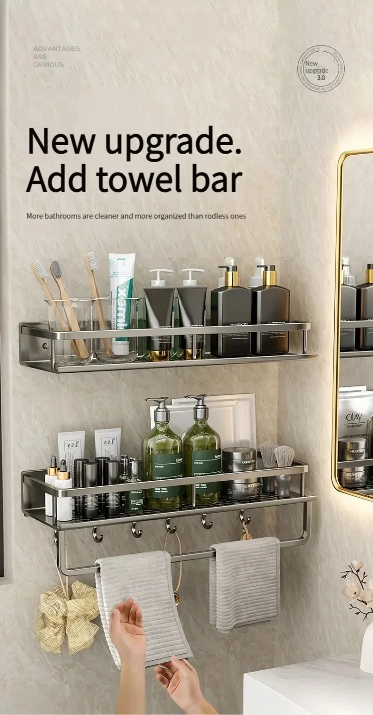 Description Picture 6 of itemToilet Storage Rack non Perforated Wall Mounted Capable of Draining Water Washing Organizing and Multifunctional Toilet Rack