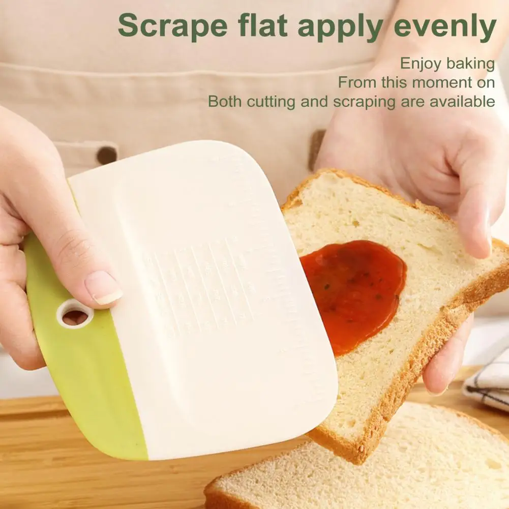 15*10.5cm Dough Scraper With Measuring Scale Multifunction Pastry Bread Cake Pizza Food Bench Cutter Kitchen Gadget Baking Tools