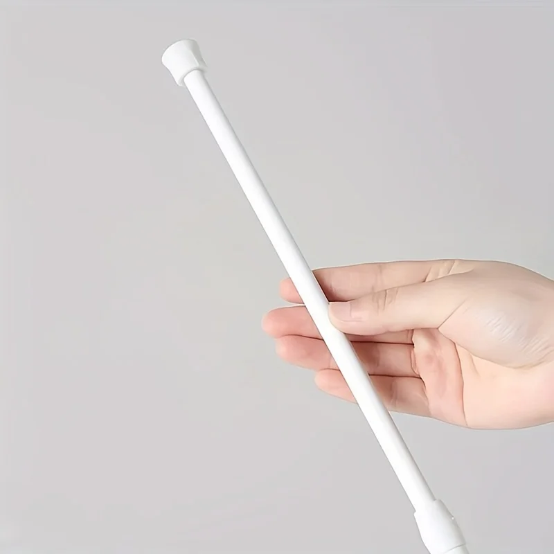 1pc Multifunctional Non-Slip Punch-Free Telescopic Fine Bar, Towel Bar for Bathroom, White
