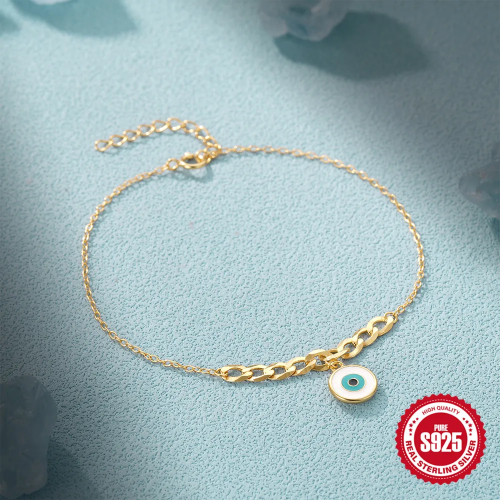 

Женский браслет из серебра 2023 пробы с дьявольским глазом