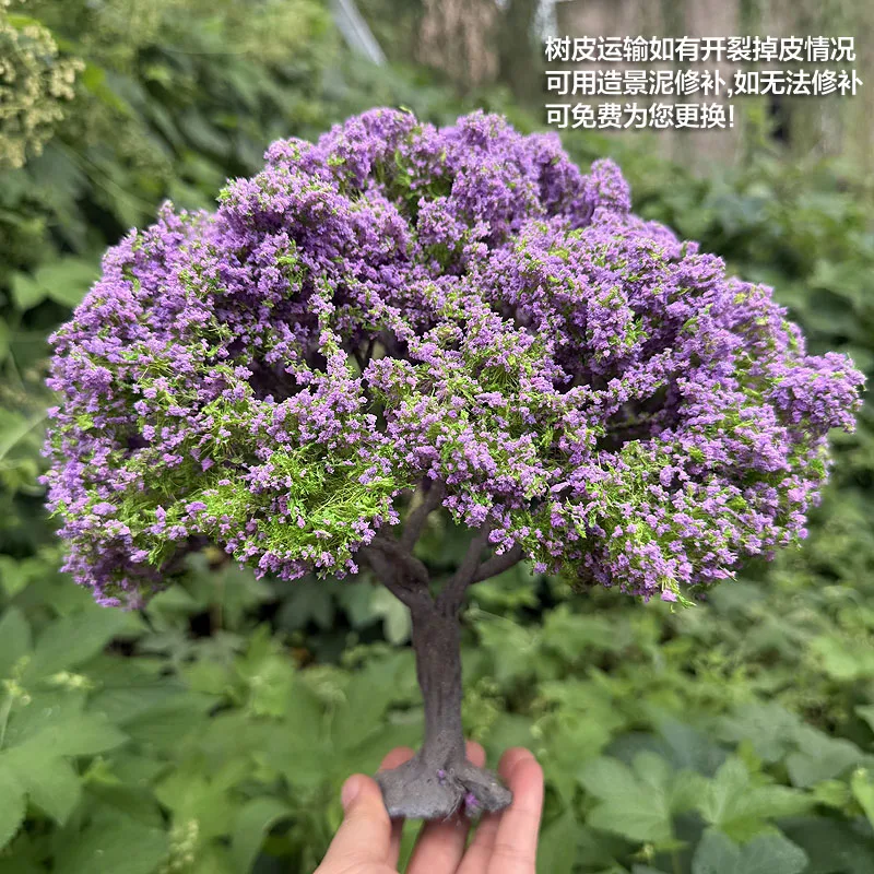 25cm 시뮬레이션 와이어 트리 모델 녹색 꽃 나무 인형 집 DIY 장식 풍경 애니메이션 정원 사진 풍경 디오라마