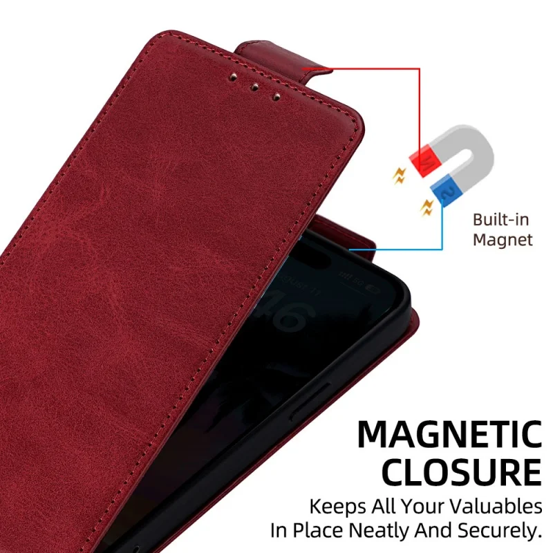 Premium Flip Leather Wallet Phone Case with Buckle and Card Holder