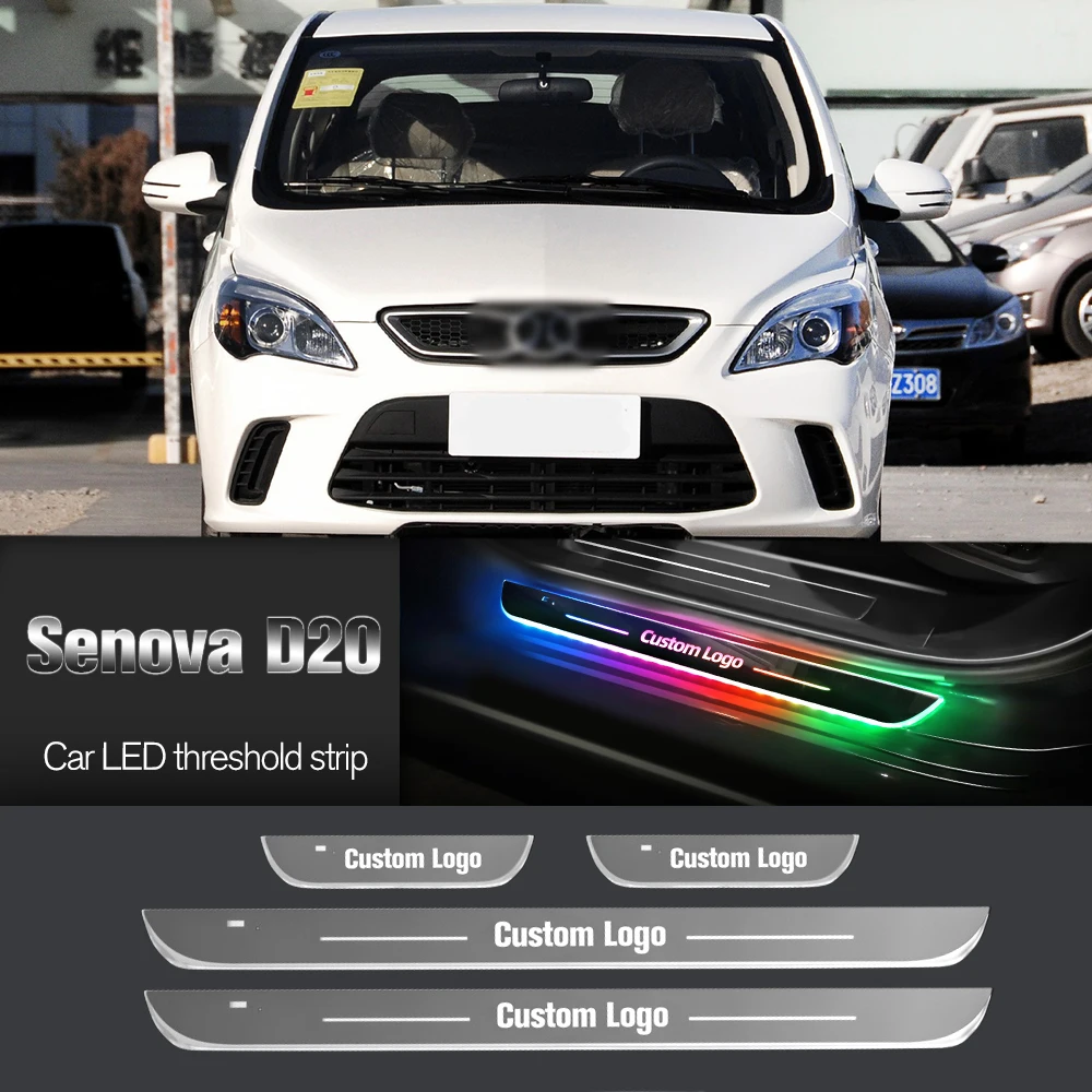 

Car Door Sill Light For BAIC Senova D20 2015-2018 2016 2017 Customized Logo LED Welcome Threshold Pedal Lamp Accessories