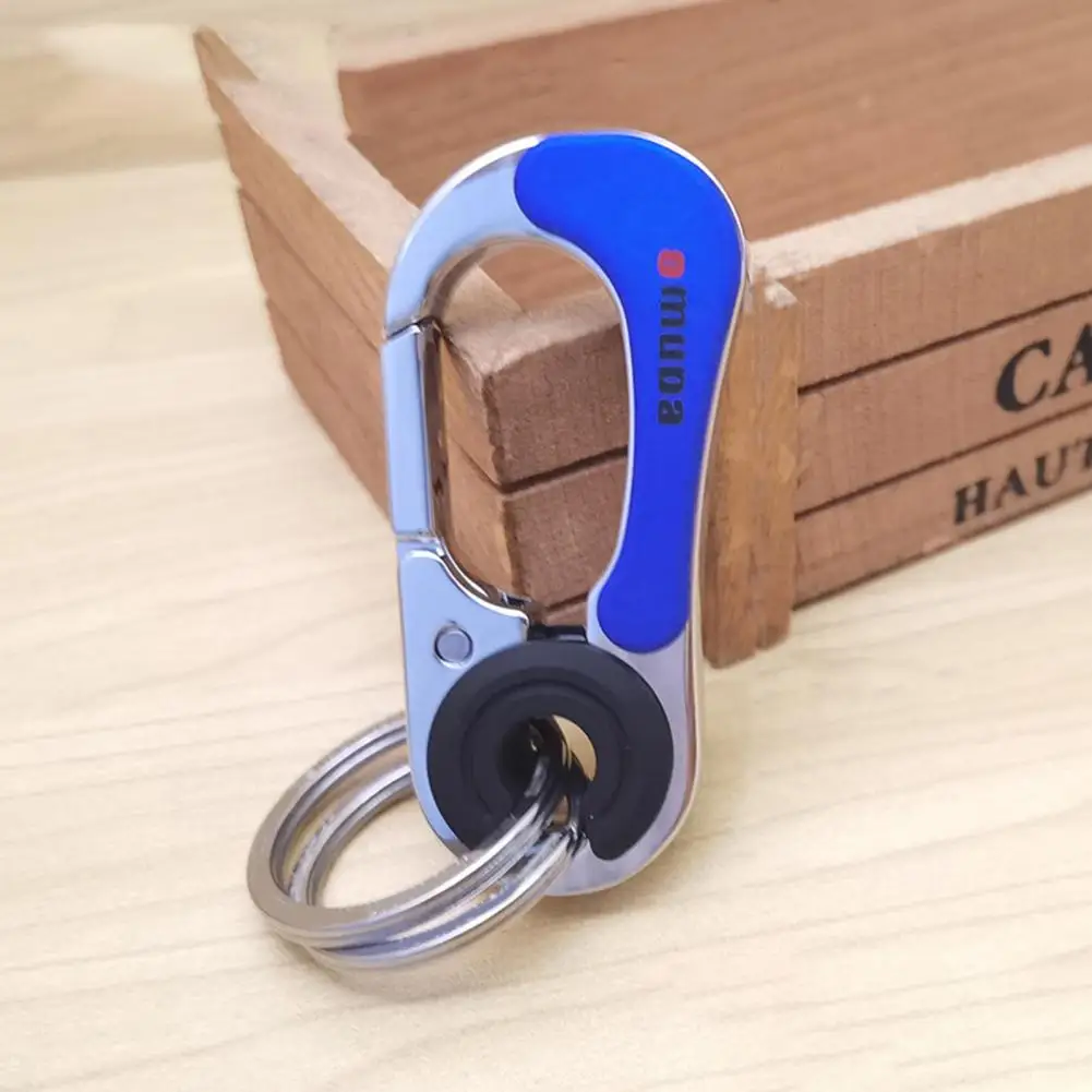 

Metal Keychain Car Key Fob Durable Metal Carabiner Keychain with Dual Rings for Outdoor Sports Anti-lost Protection