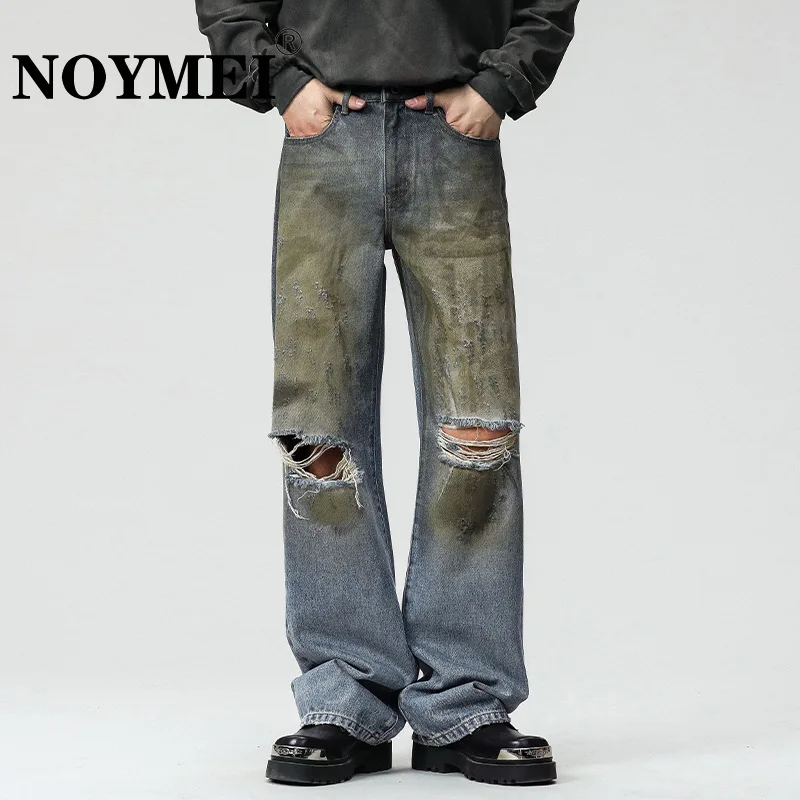 

Джинсы NOYMEI мужские прямые контрастных цветов, с высокой талией, WA5209