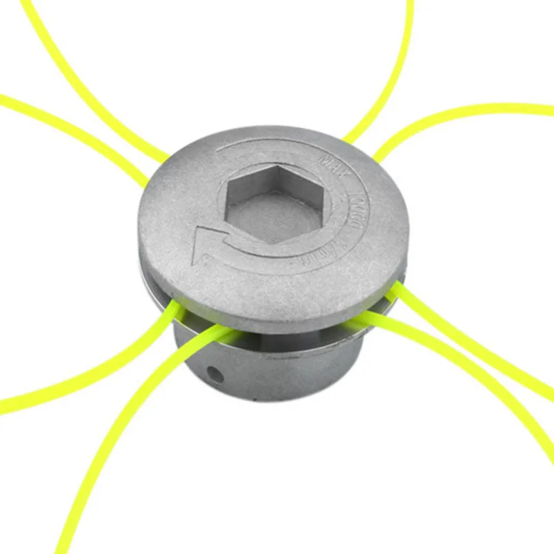Grass Trimmer Head Aluminum Trimmer Head Silver Aluminum Grass Trimmer Head Brush Cutter Head Thread Nylon Grass Cutting Line for Lawn Mower