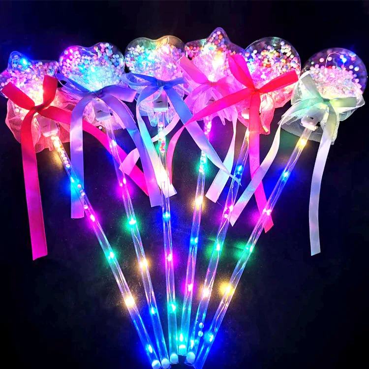 

10PCS Fairy Stick Wave Ball Magic Stick Sparkling Ball Push Small Gift Children's Glow Toy Party Supplies Favors