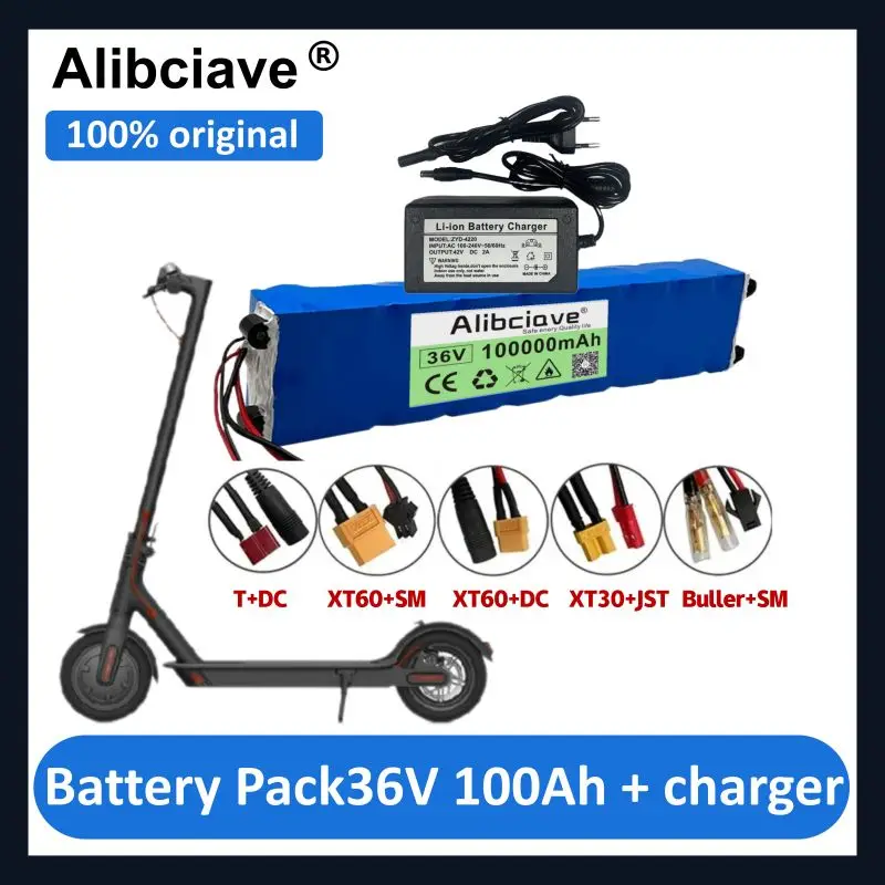 

10S3P 36V 100000mAh 36v Electric Scooter Battery Pack 18650 Lithium M365 Electric Scooter 36v Battery Scooter + charger