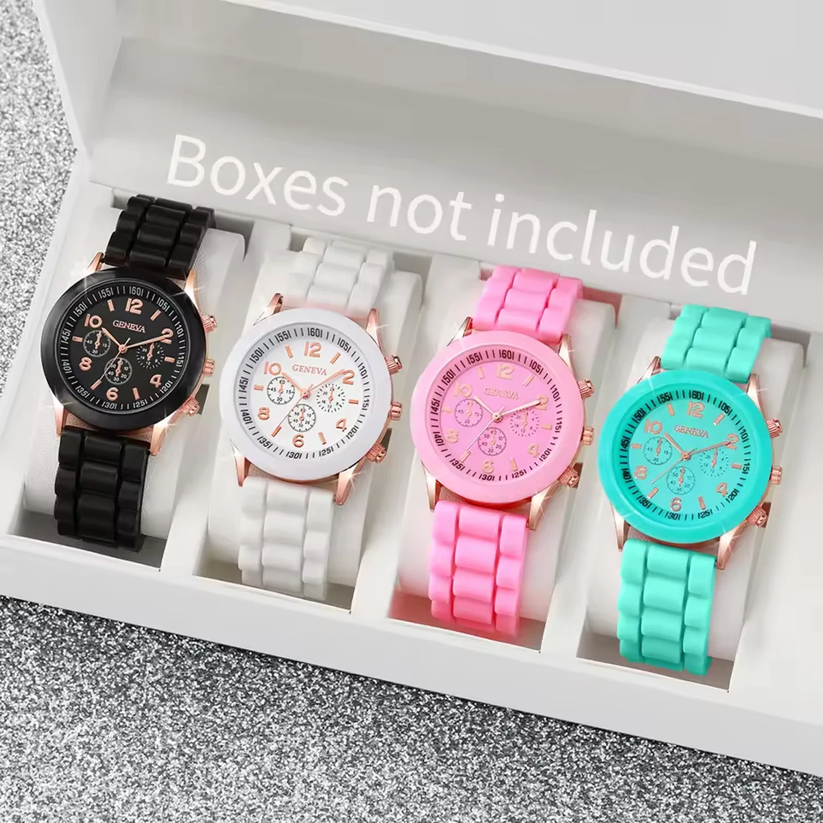 Fashion Womens Casual Silicone Band Analog Quartz Watch