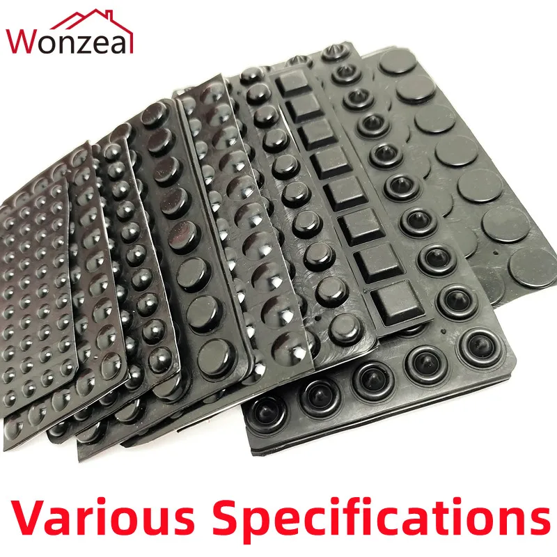 Door Stopper Cabinet Rubber Silicone Pads Transparent Black Furniture Fittings Self-Adhesive Drops Dampers For Kitchen Hardware silicone bumpers