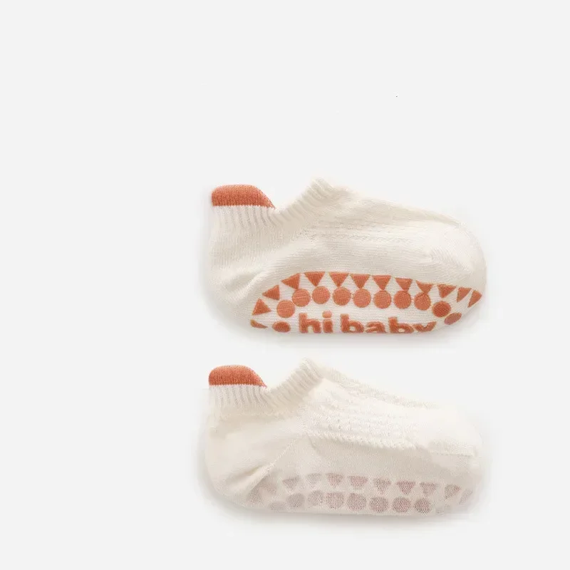 3 Pairs New Baby Children's Floor Socks Mesh Thin Boys and Girls Non-slip and Cool Toddler Short Boat Socks