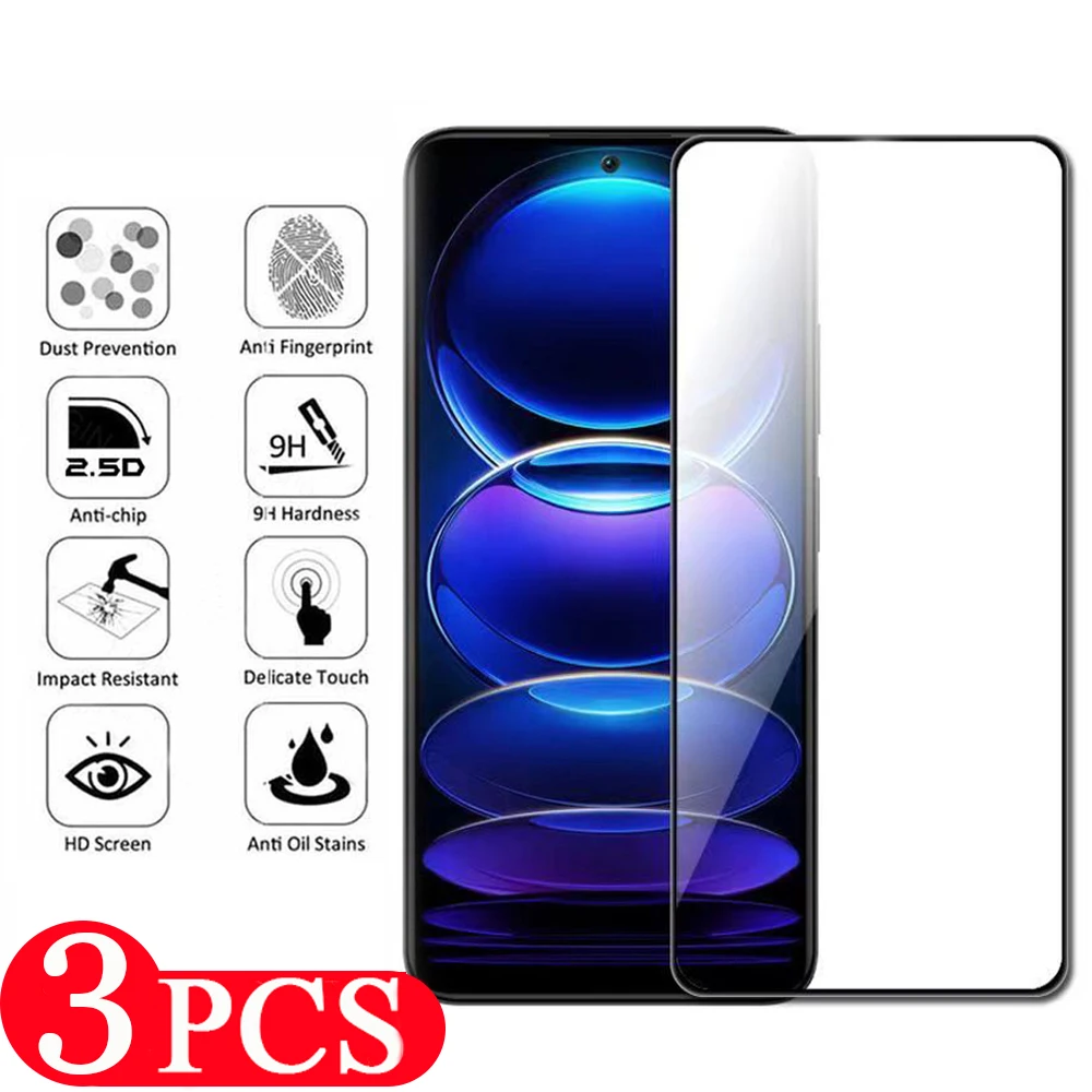 

3Pcs 9D Tempered glass For Redmi note 12 pro Speed Discovery Turbo film note 11 5G SE 11E 11T pro plus 11R 11S screen protector