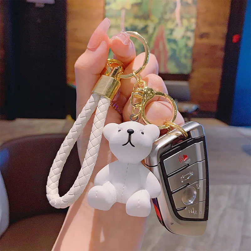 Cheap Cute Bear Key Rings Bag Pendant Key Buckle Ornaments Car Accessories