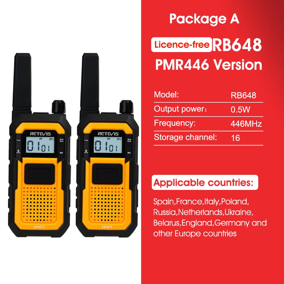 Walkie Talkies Niños PMR446 Con 8 Piezas Baterías Recargable Y Cargador