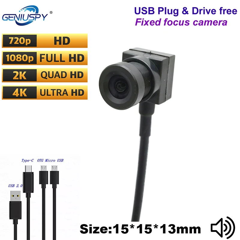 Zero distortion USB Camera Module 720P 1080P 30fps 8MP 4K 15FPS Hd MJPEG Mini CCTV Linux UVC Webcam Mini Surveillance camera