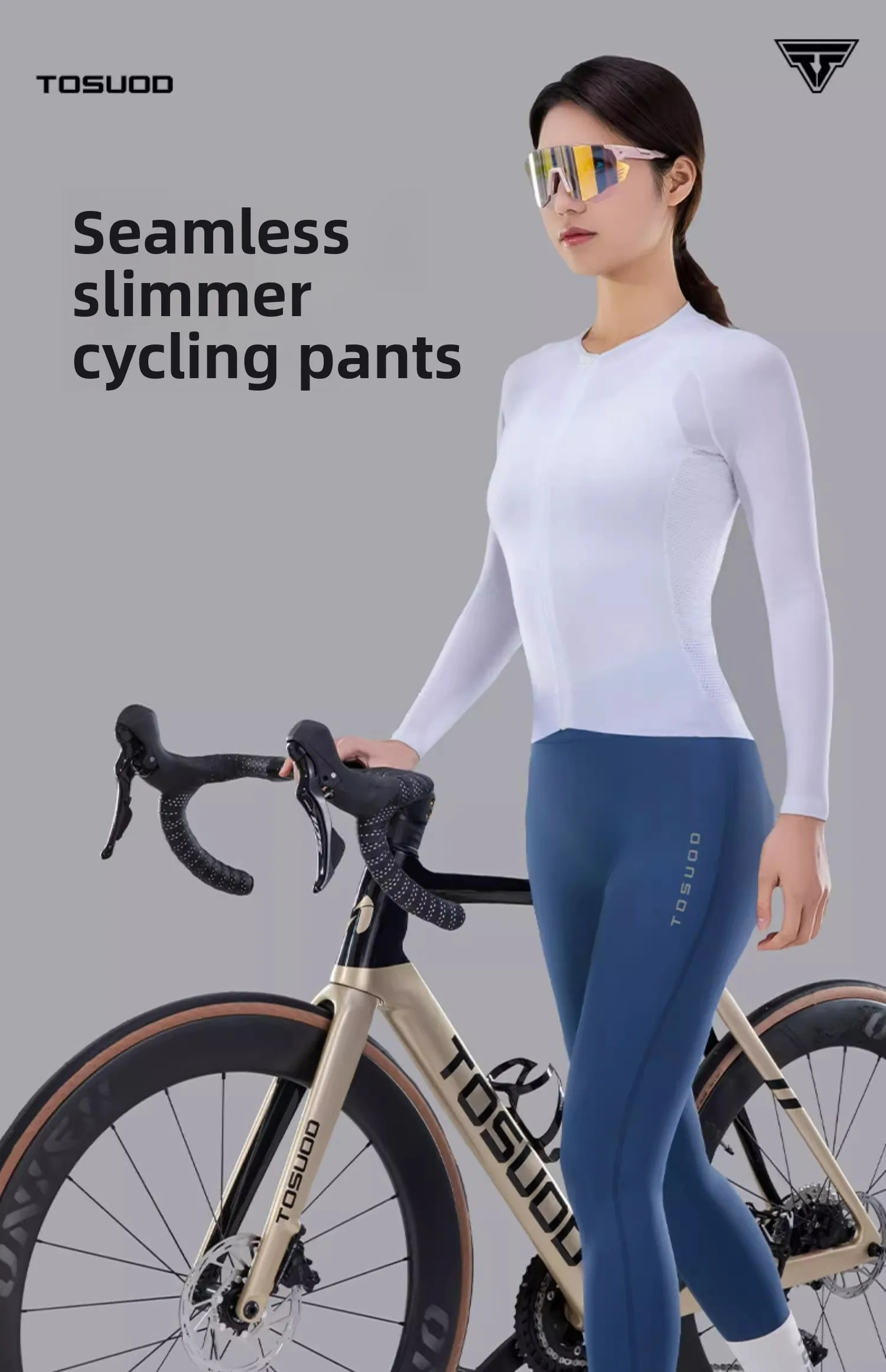Description Picture 2 of itemTOSUOD Women's Cycling Long Pants Seamless Butt-Lifting Bike Trousers for Road Mountain Biking Professional Breathable Sports