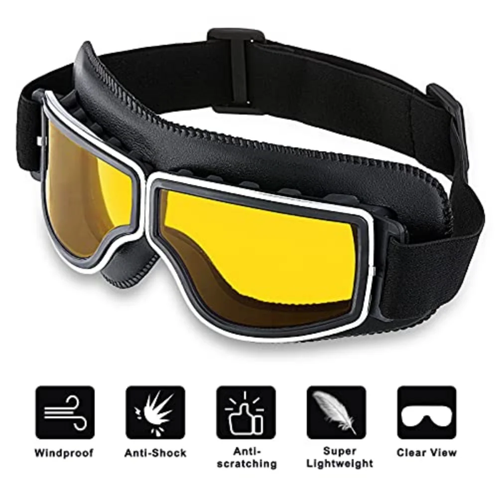 Windproof Motorcycle Helmet Glasses Leather Safety Protective Anti-glare Motocross Cross-country Steampunk Glass Various Styles