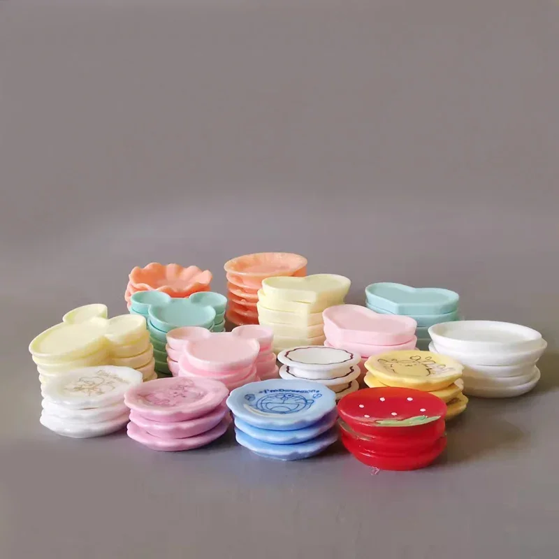 Miniature Ornament 10pcs plates/miniatures for Fairy Garden Gnome/Moss Terrarium Decor/Bonsai/Doll House/DIY Supplies/Toy/Model miniature ornament,miniature figurines