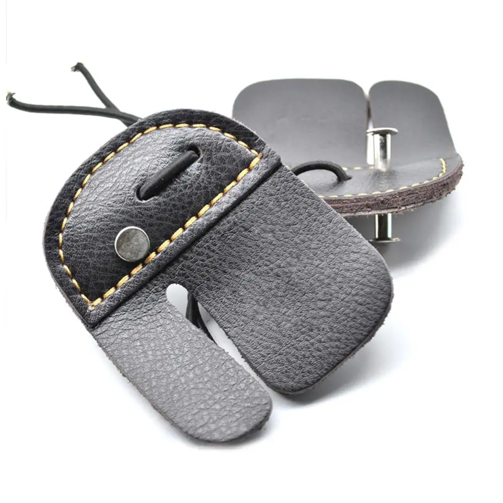 Cow Leather Archery Finger Guard Protection Pad Glove Tab Bow Shooting Hand Guard Tool Arrow Training Shooting Hunting Supplies
