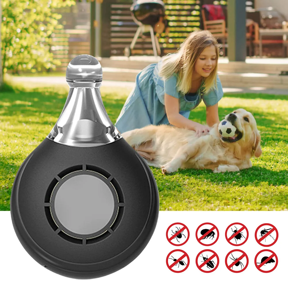 Ultrasonic Repeller Tick & Flea Pest Control Insect Repellent Pest Lice Emits High Frequencies and Protects Your Outdoor Protect
