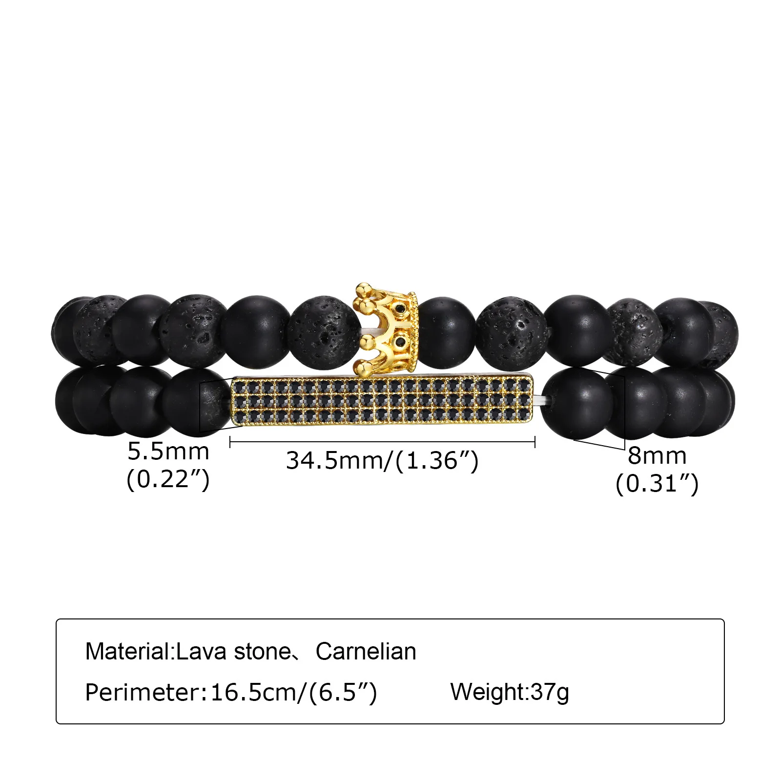 POSHFEEL 8mm Natural Stone Couple Bracelets - Magnetic His & Hers Distance Bracelets