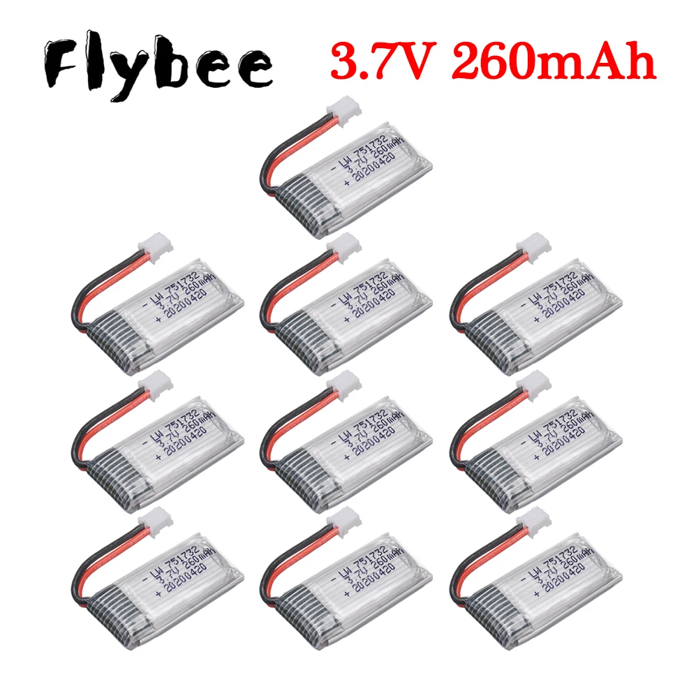 5/10pcs H36 3.7v 260mah 30C For Drone Eachine E010 E010C E011 E013 F36