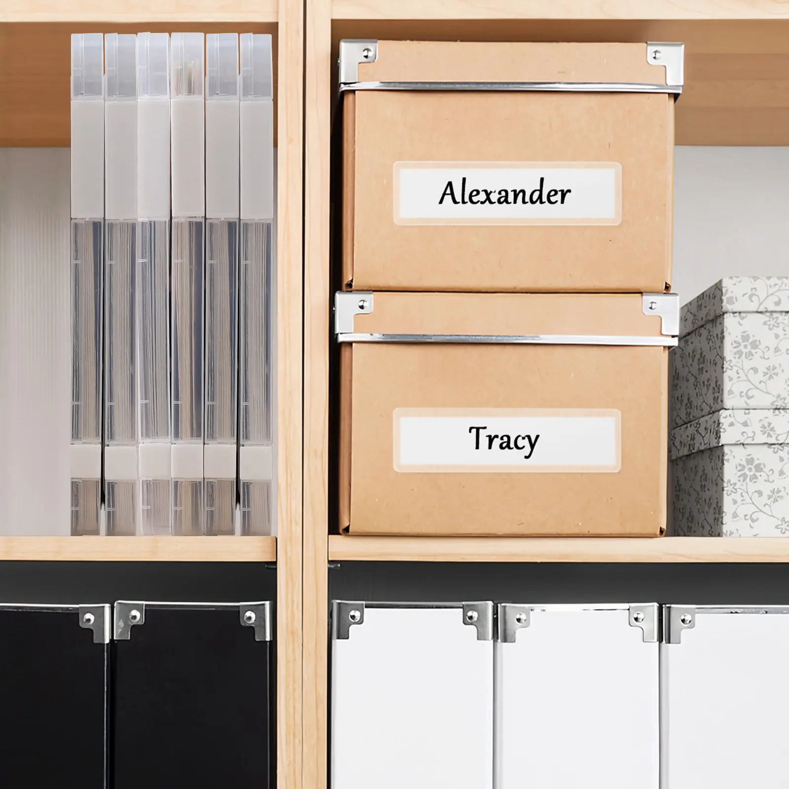 6Pcs 투명 플라스틱 문서 주최자 파일 보관 상자 종이 홀더 뚜껑 사무실 학교 홈 A4 문서 상자 종이 주최자