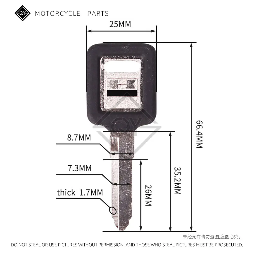 LQYL New Blank Key Motorcycle Replace Uncut Keys For KAWASAKI ZZR250 ZZR400 ZXR250 ZXR400 ZRX400 KDX 250 ZXR 4000 ZRX750 ZXR750