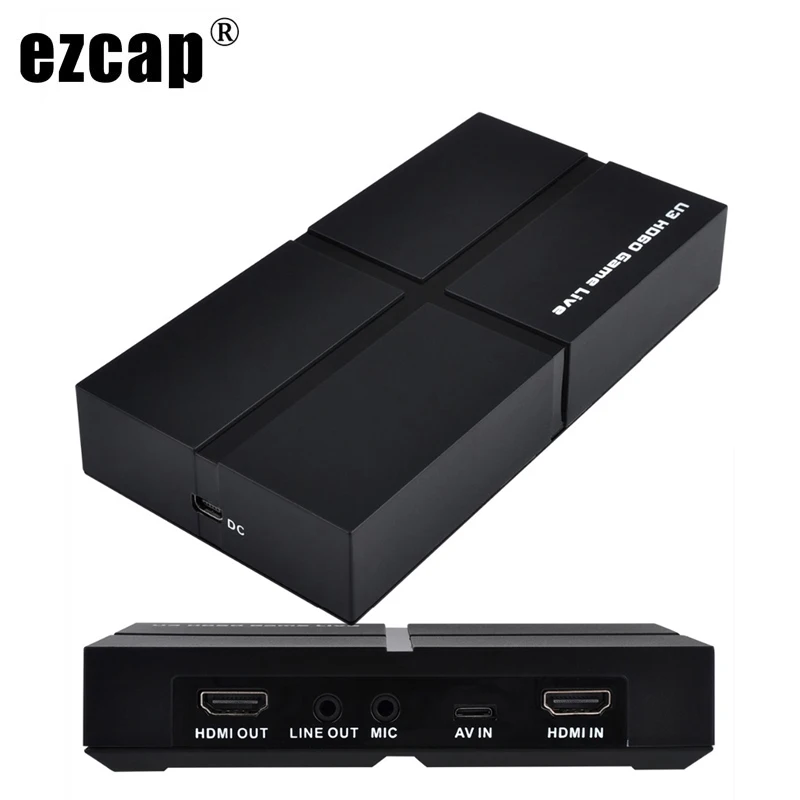

USB 3,0 1080p AV компоненты композитная HDMI Карта видеозахвата коробка для записи игр ПК прямой трансляции Поддержка петли Mic вход аудио